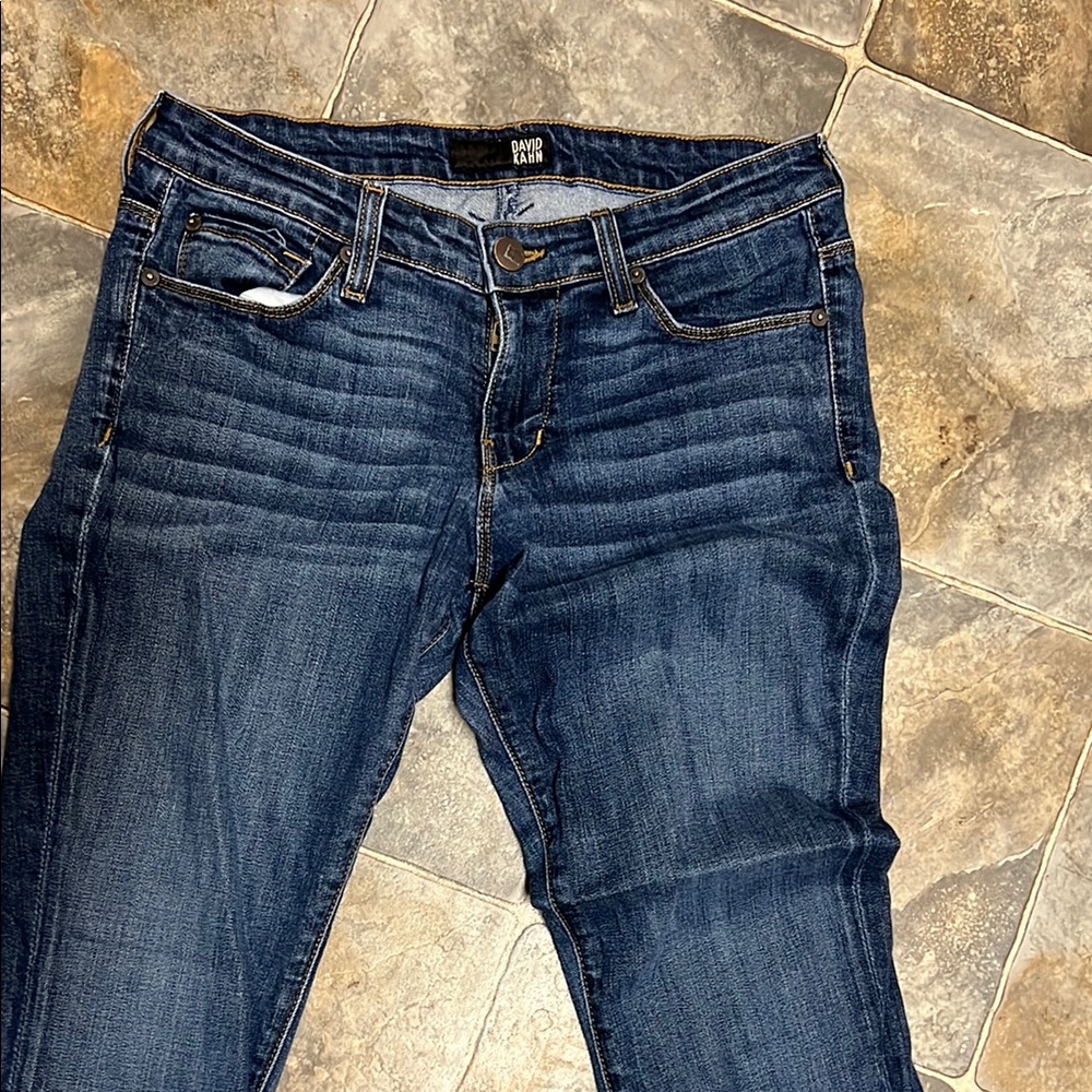 David Kahn Size 29 Nikki Straight Leg Jeans Quality Denim Long Tall Dark Wash